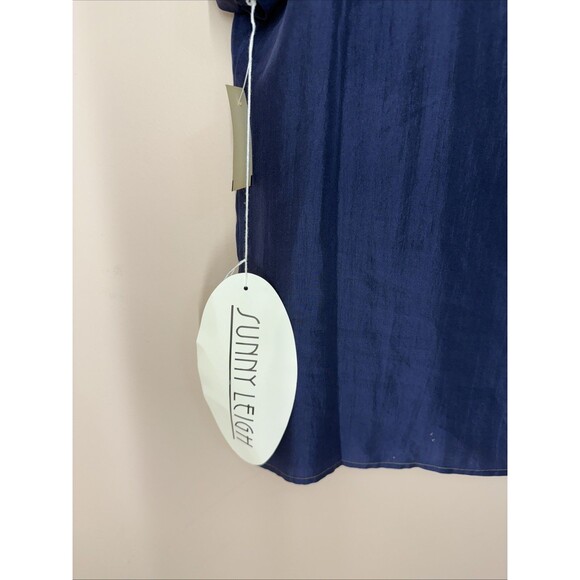 Sunny Leigh NWT 90’s Silk Blouse Women’s M Short Sleeve Minimalist Vintage Top - Picture 5 of 11